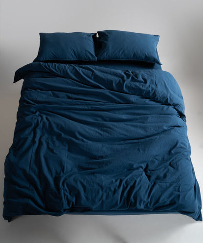 Stonewash 100% Soft Cotton Duvet Cover Dress Blue