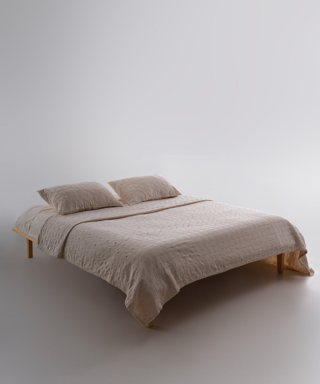 Alphecca 100% Cotton Stonewashed Bedspread Set - Cream