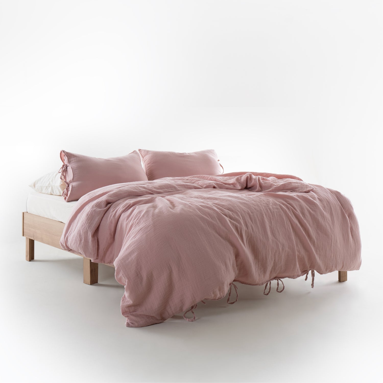 Esse 100% Natural Cotton Gauze-Muslin Duvet Cover Set Old Rose