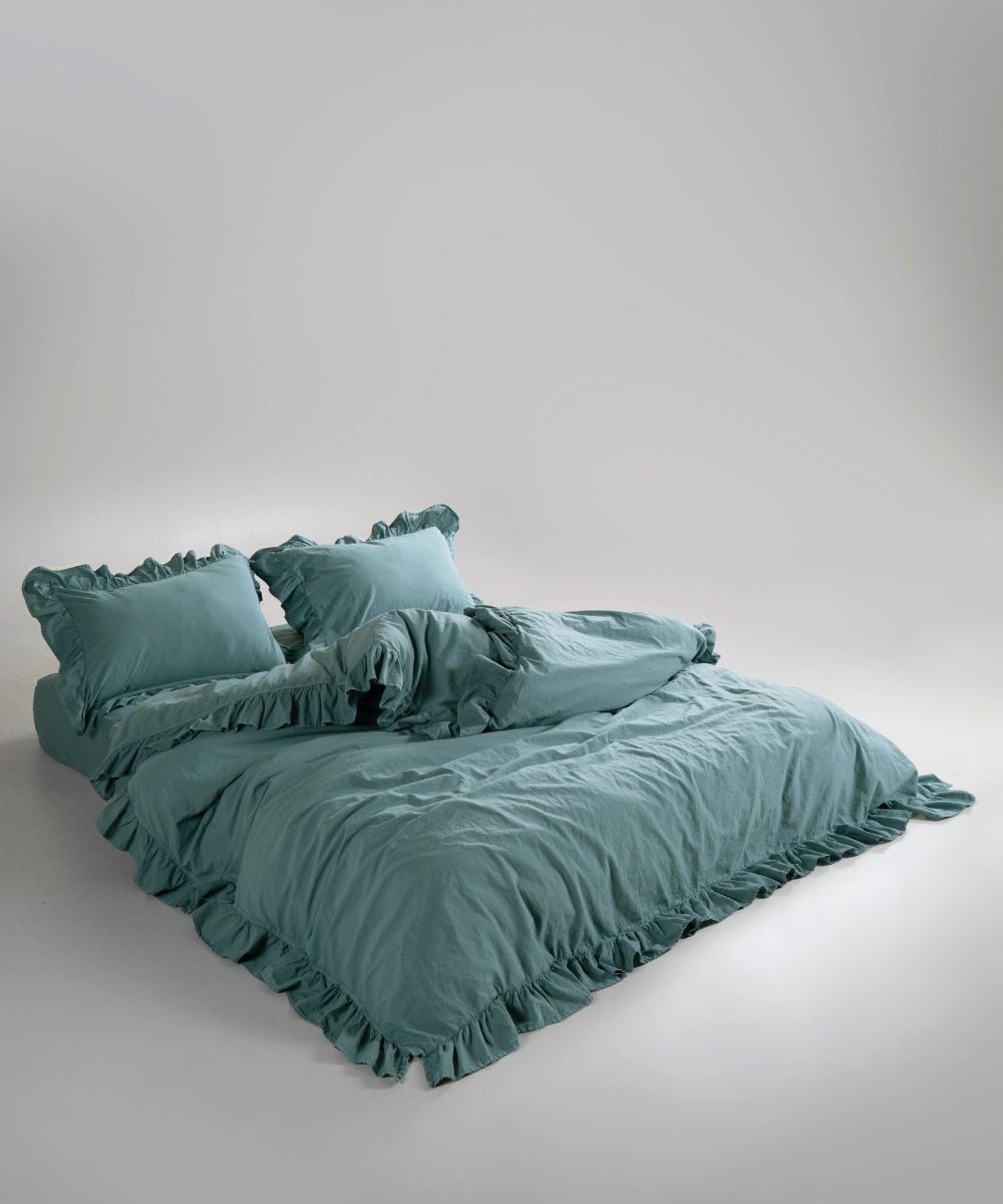 Stonewash Exclusive 100% Soft Cotton Duvet Cover Med Blue