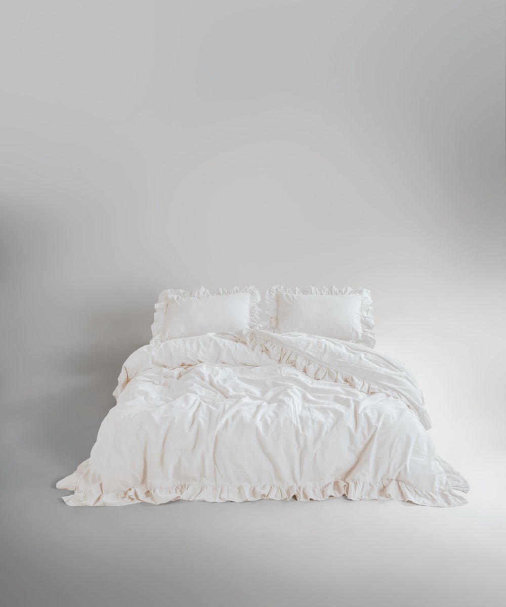 Stonewash Exclusive 100% Soft Cotton Duvet Cover Snow White