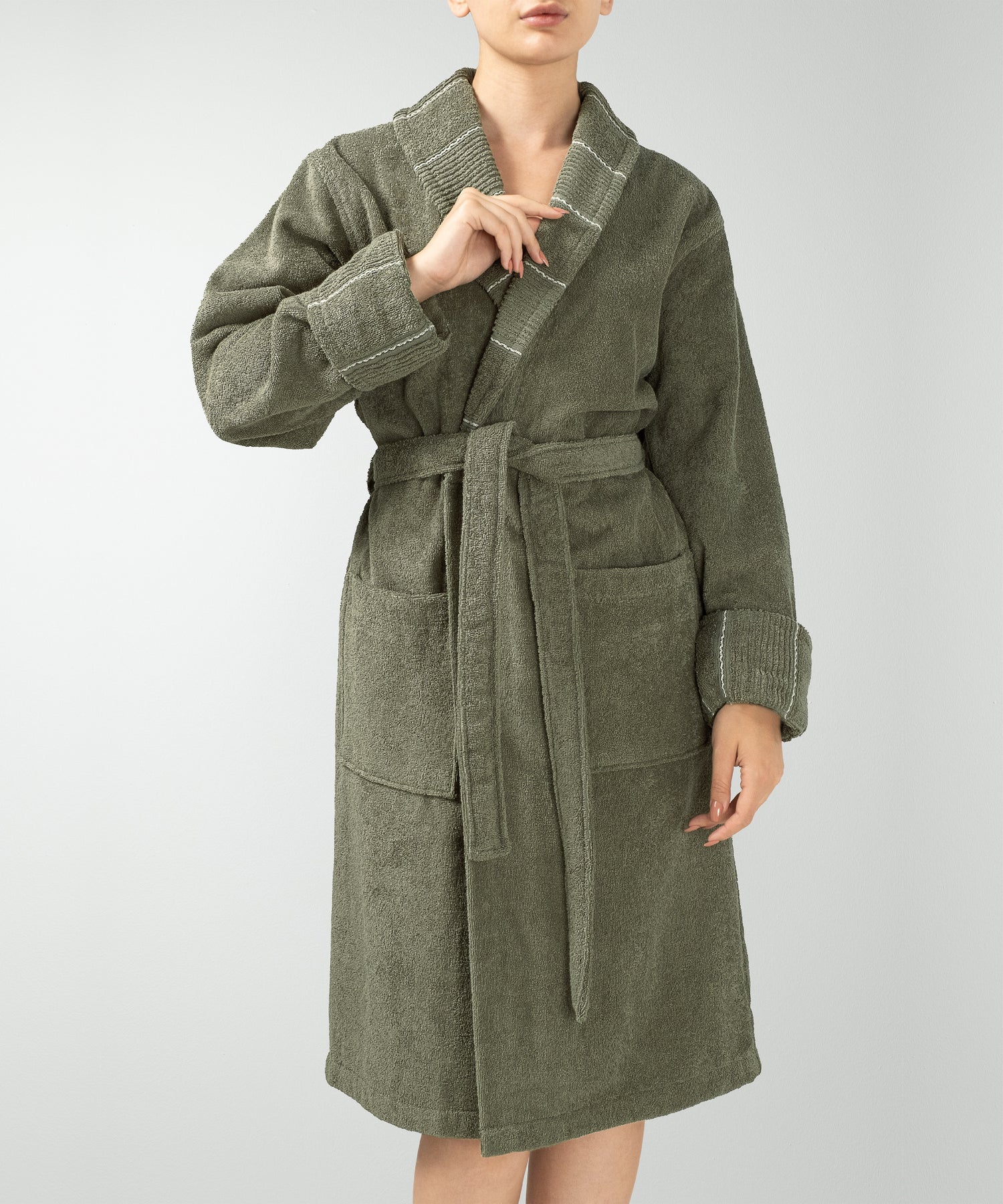 Carmine - Unisex Bathrobe Olive