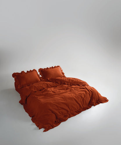 Stonewash Exclusive 100% Soft Cotton Duvet Cover Cinnamon Stick