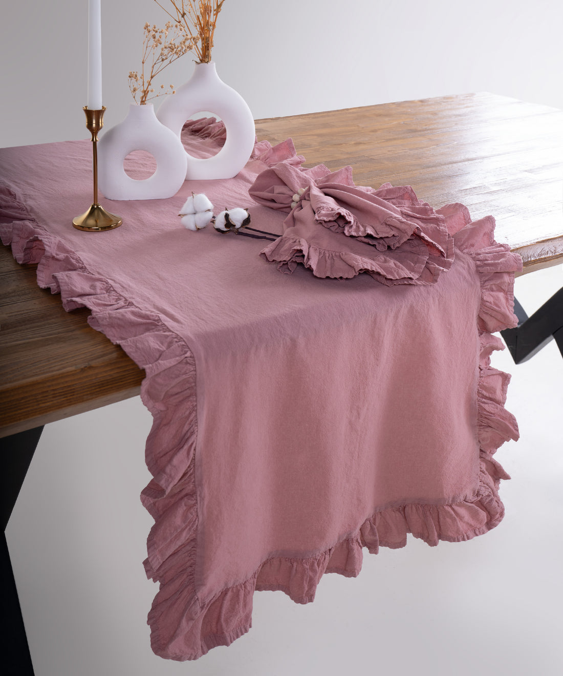 Stonewashed 100% Cotton Exclusive Runner 2 pcs - 40X150cm