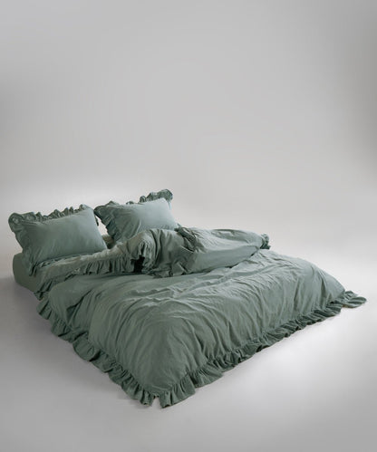 Stonewash Exclusive 100% Soft Cotton Pillowcase Natural Green