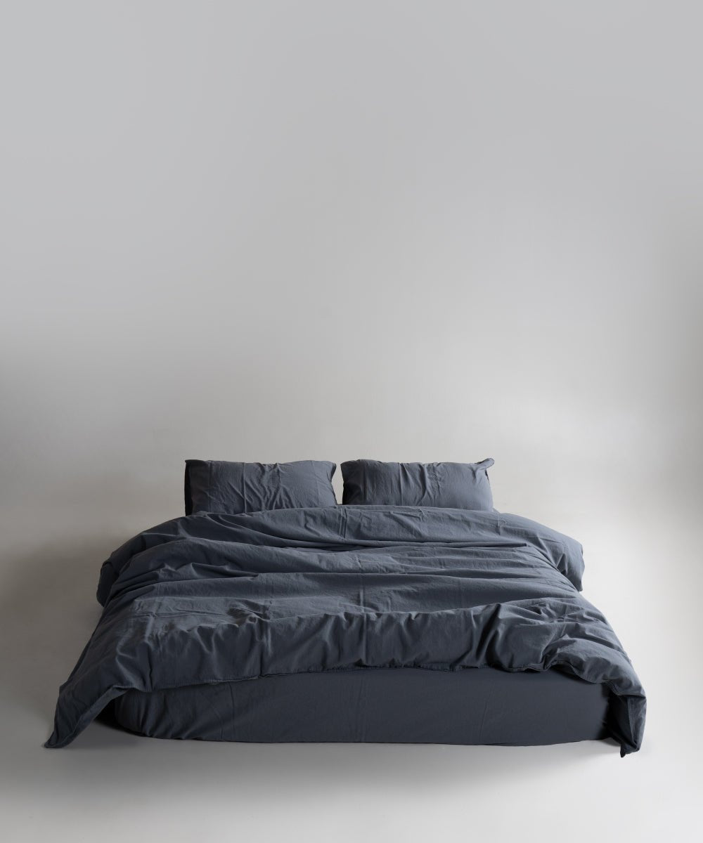 Stonewash 100% Soft Cotton Duvet Cover Set Castle Rock