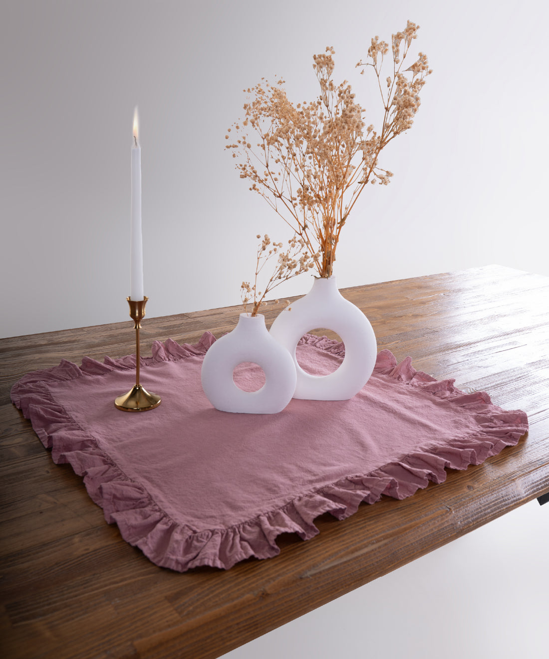 Stonewashed 100% Cotton Exclusive Old Rose Napkin 4 pcs - 45X45cm