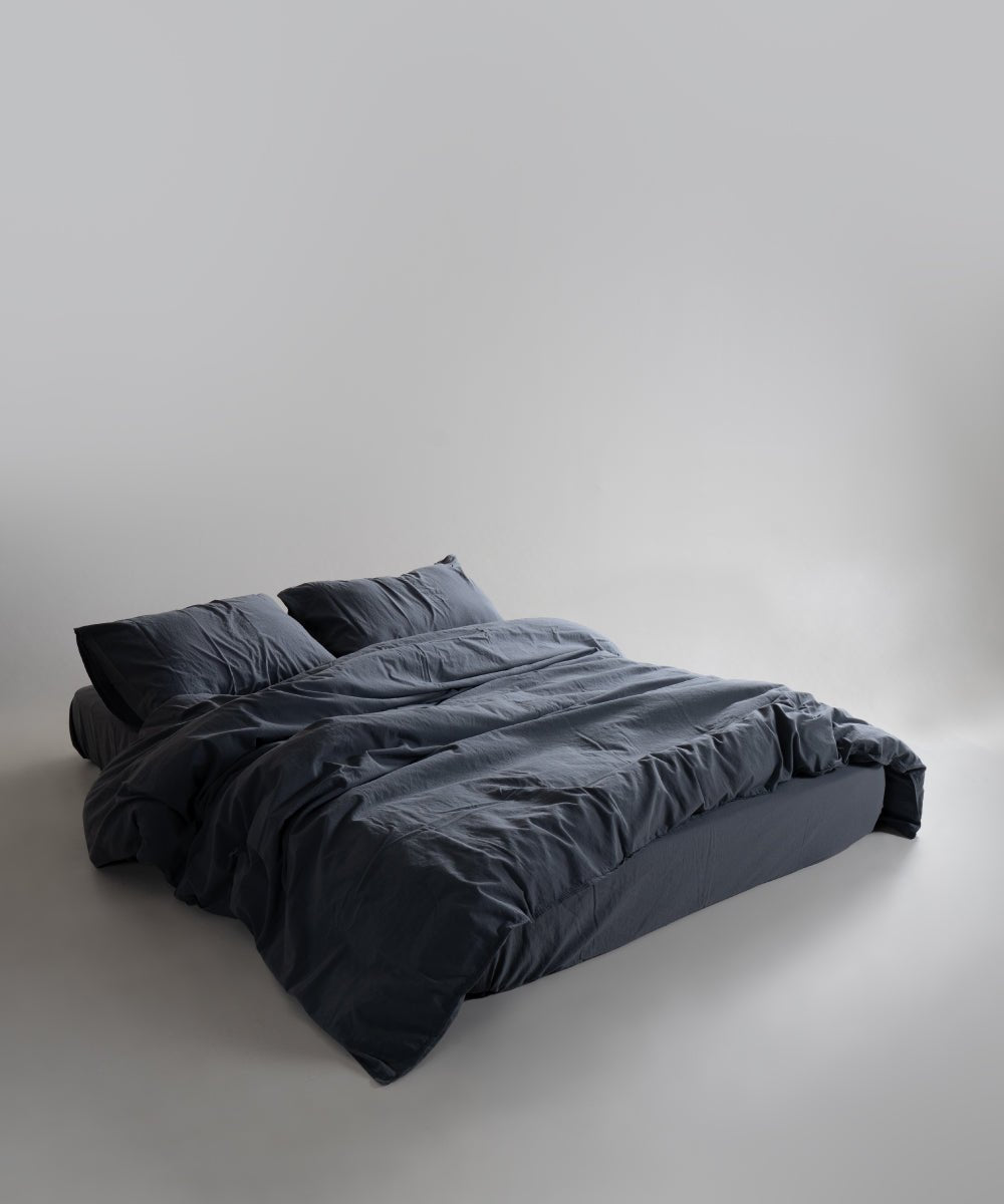 Stonewash 100% Soft Cotton Duvet Cover Set Castle Rock