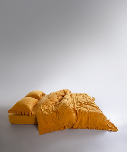 Esse Exclusive 100% Soft Cotton Gauze/Muslin Duvet Cover Set Mustard