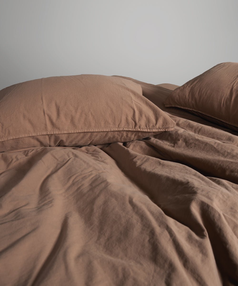Stonewash 100% Soft Cotton Duvet Cover Wood Smoke