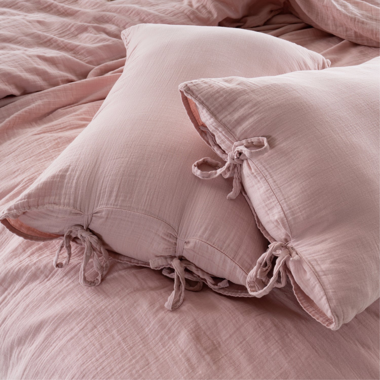 Esse 100% Natural Cotton Gauze-Muslin Duvet Cover Set Old Rose