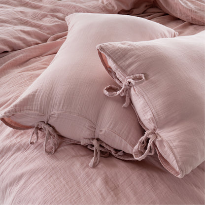 Esse 100% Natural Cotton Gauze-Muslin Duvet Cover Set Old Rose