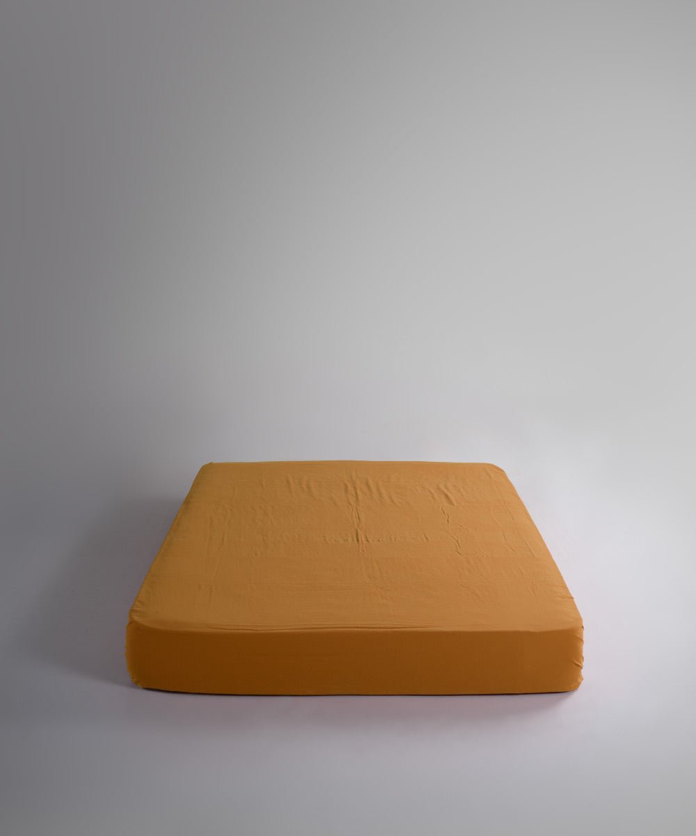 Esse 100% Soft Cotton Gauze/Muslin Fitted Sheet Set - Mustard