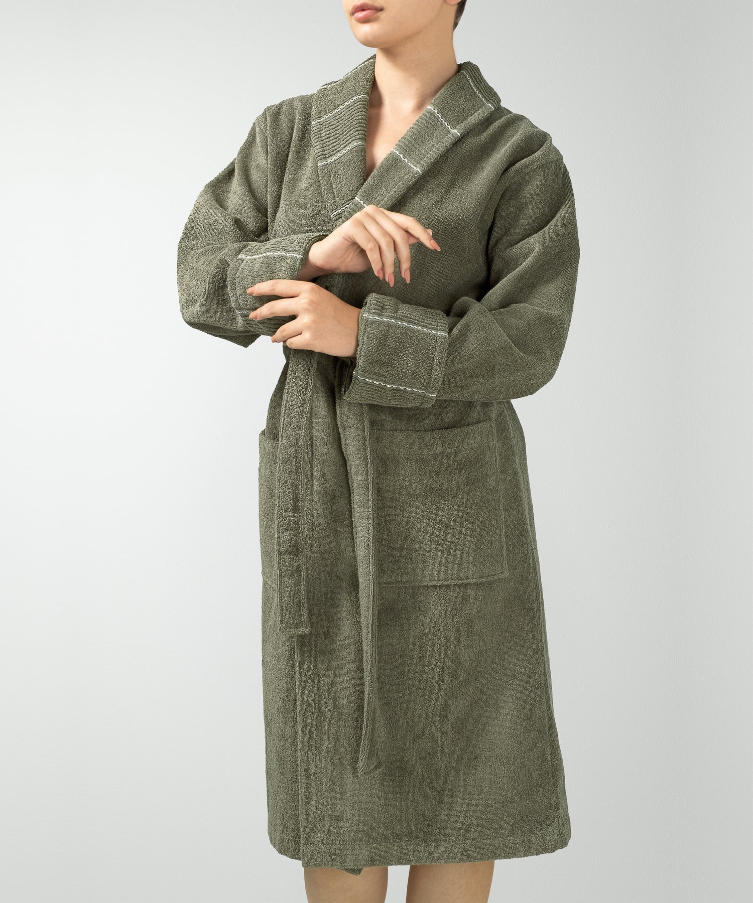Carmine - Unisex Bathrobe Olive