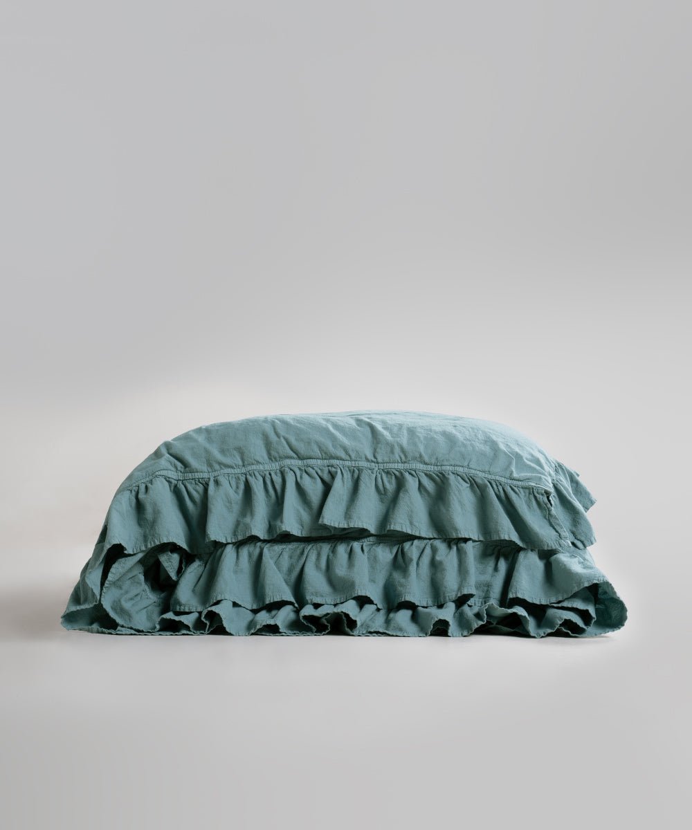 Stonewash Exclusive 100% Soft Cotton Duvet Cover Med Blue