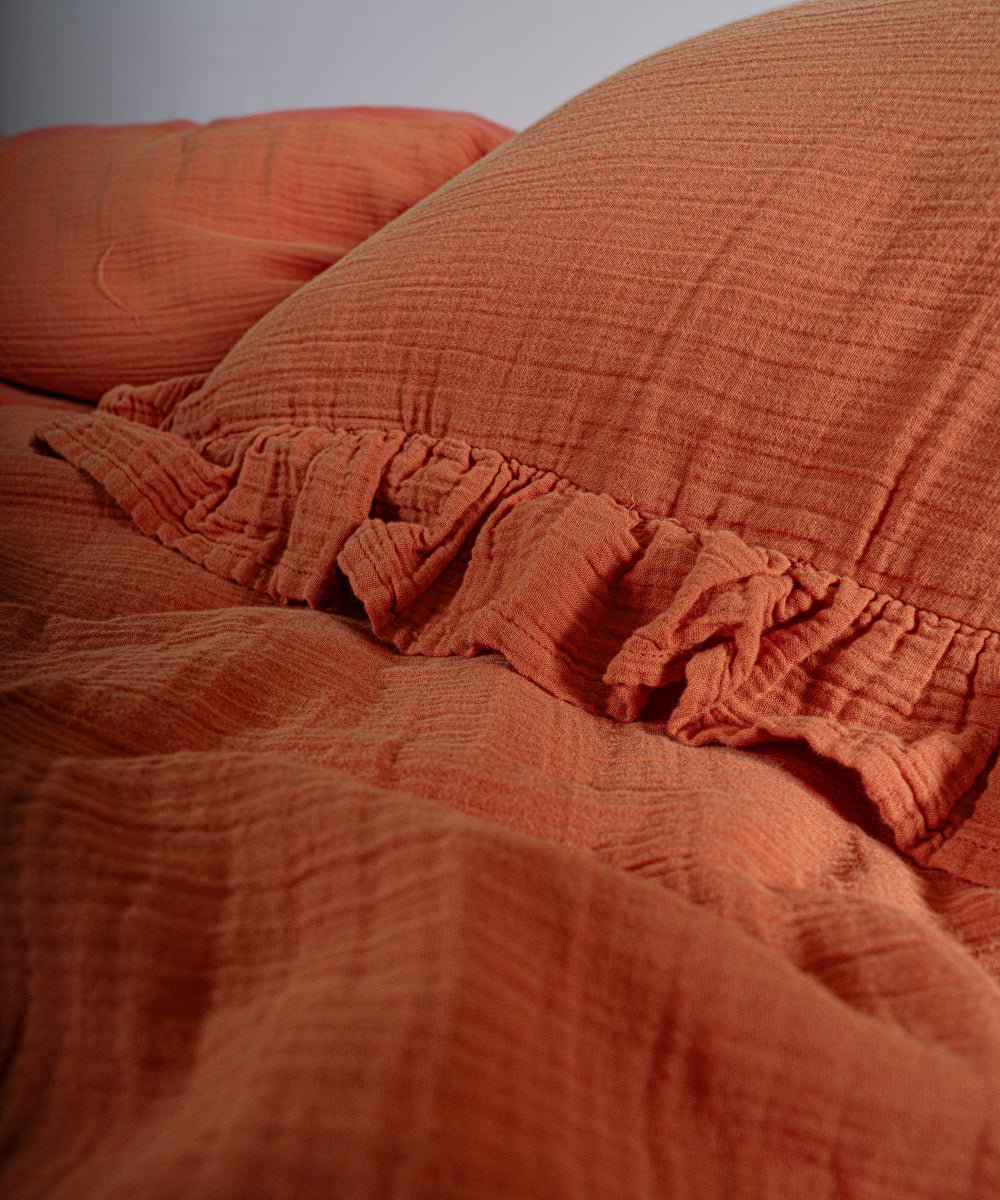 Esse Exclusive 100% Soft Cotton Gauze/Muslin Pillowcase Mecca Orange