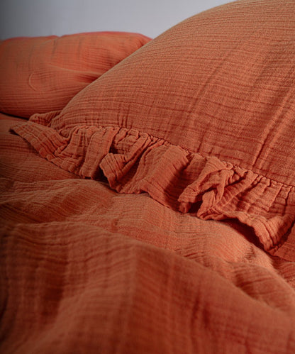 Esse Exclusive 100% Soft Cotton Gauze/Muslin Pillowcase Mecca Orange