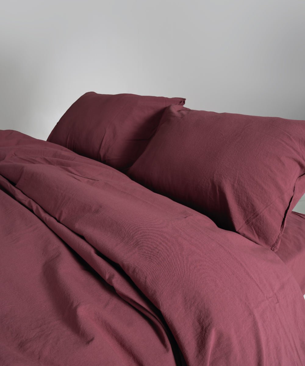 Stonewash 100% Soft Cotton Fitted Sheet Raspberry