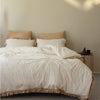 Odessia Beige Ruffled 100% Soft Cotton Duvet Cover Set - Stonewashed | Limasso