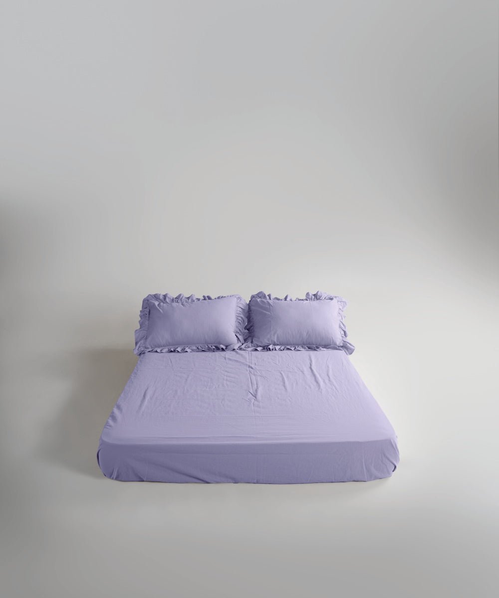 Stonewash Exclusive 100% Soft Cotton Fitted Sheet Set Violet