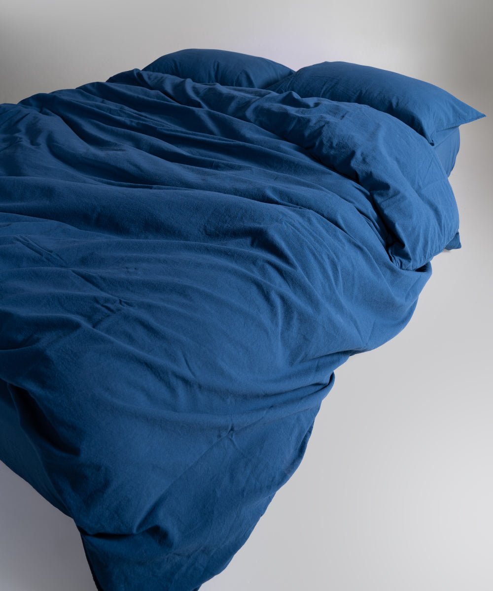 Stonewash 100% Soft Cotton Duvet Cover Dress Blue