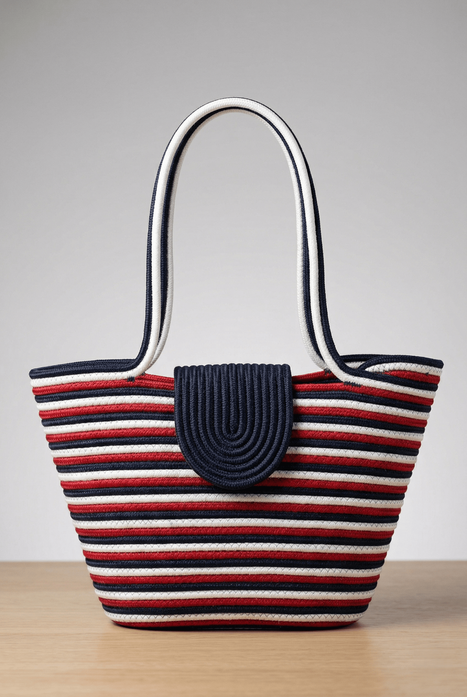 Boho Straw Style Magnetic Closure Natural Shoulder Bag - Tommy