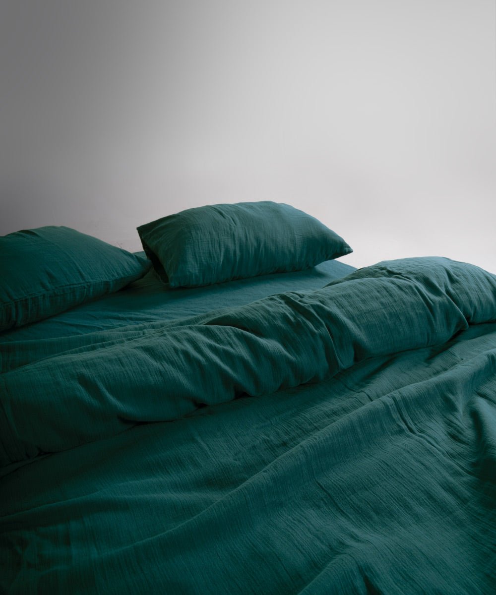Esse 100% Soft Cotton Gauze/Muslin Duvet Cover - Dark Green