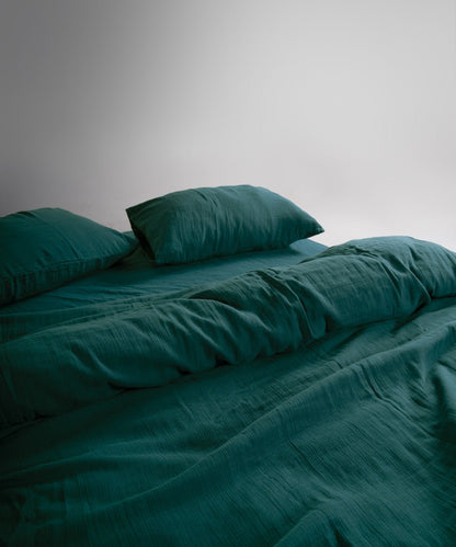 Esse 100% Soft Cotton Gauze/Muslin Duvet Cover - Dark Green