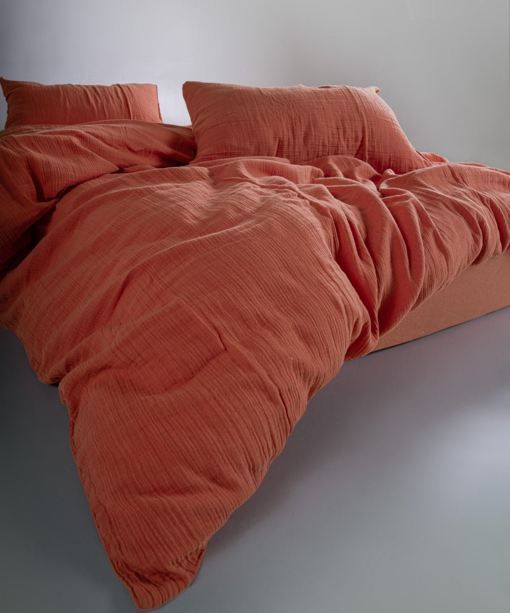 Esse 100% Soft Cotton Gauze/Muslin Pillowcase - Mecca Orange