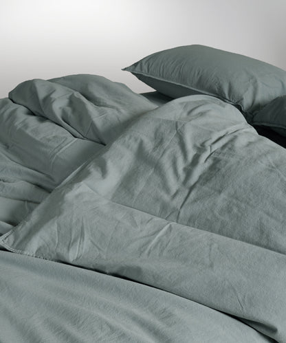 Stonewash 100% Soft Cotton Pillowcase Natural Green