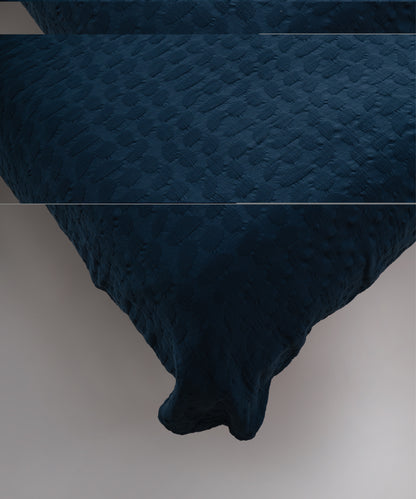 Alphecca 100% Cotton Stonewashed Bedspread Set - Dress Blue