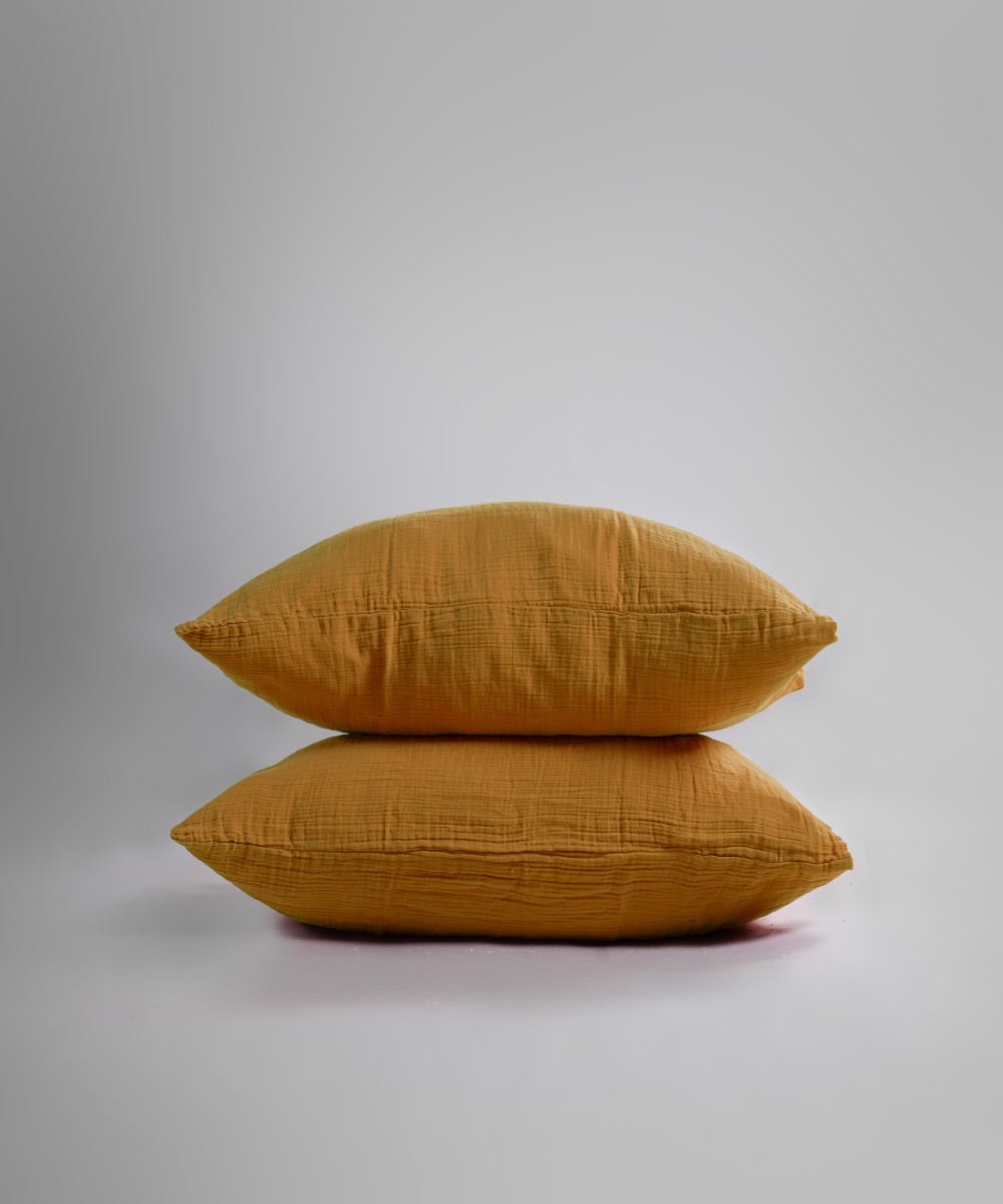 Esse 100% Soft Cotton Gauze/Muslin Fitted Sheet Set - Mustard