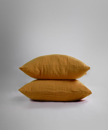 Esse 100% Soft Cotton Gauze/Muslin Fitted Sheet Set - Mustard