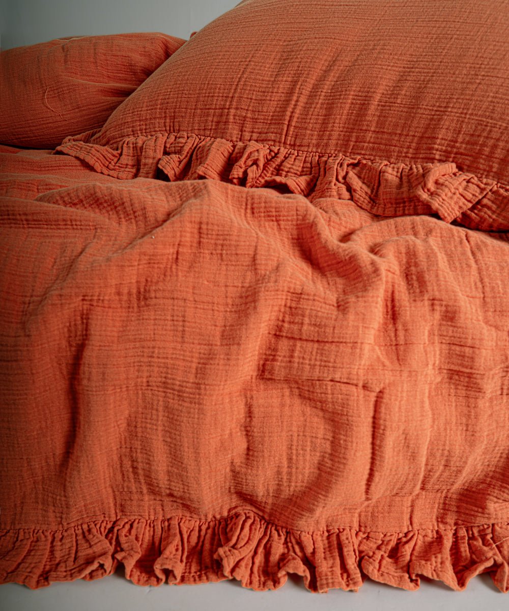 Esse Exclusive 100% Soft Cotton Gauze/Muslin Pillowcase Mecca Orange