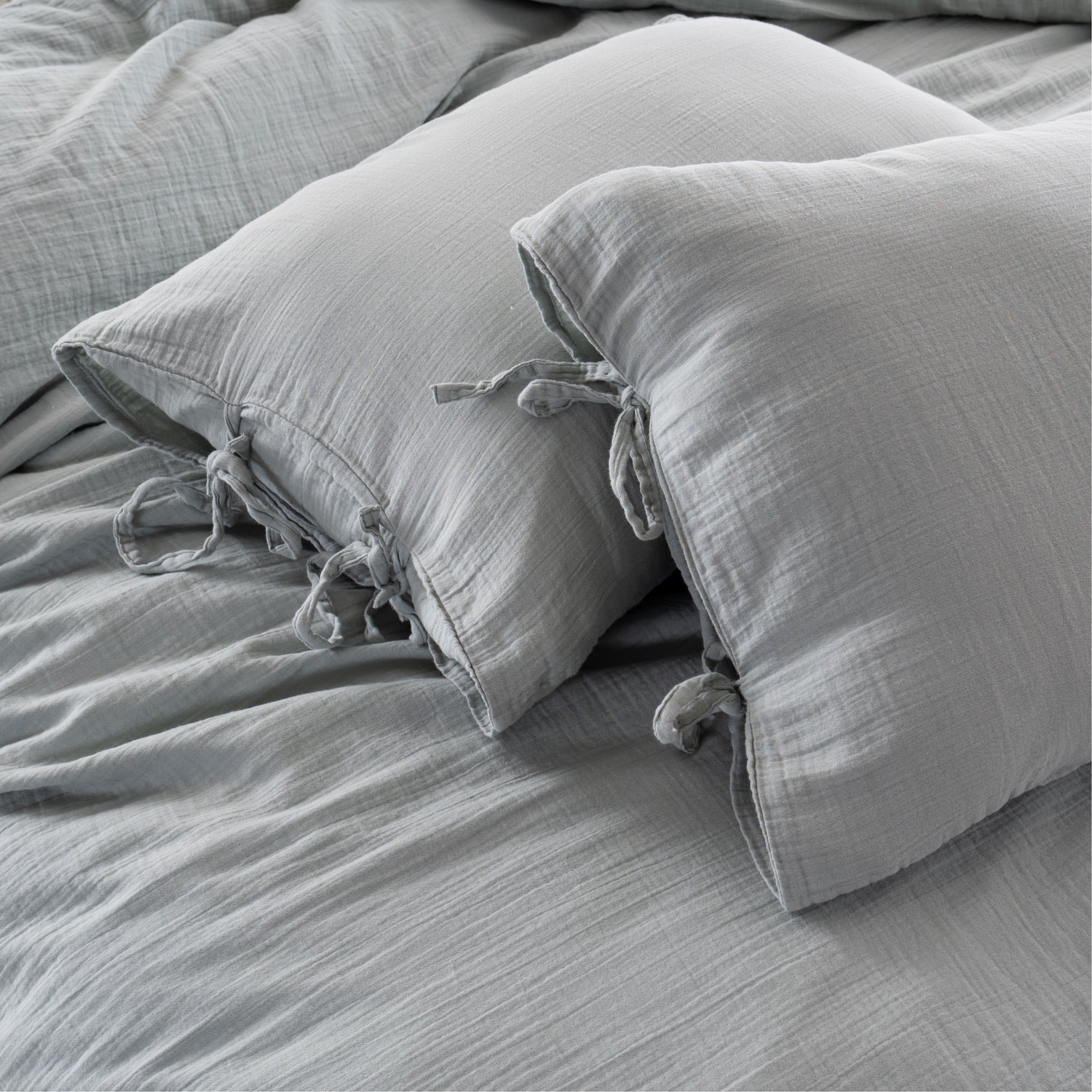 Esse 100% Natural Cotton Gauze-Muslin Duvet Cover Set Natural Green