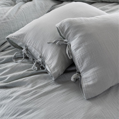 Esse 100% Natural Cotton Gauze-Muslin Duvet Cover Set Natural Green