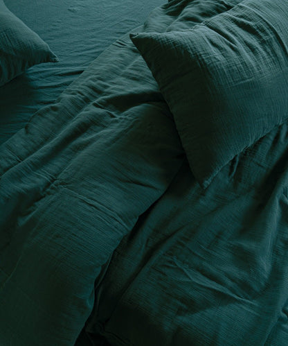 Esse 100% Soft Cotton Gauze/Muslin Duvet Cover - Dark Green