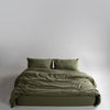 Stonewash 100% Soft Cotton Duvet Cover Set Capulete Olive