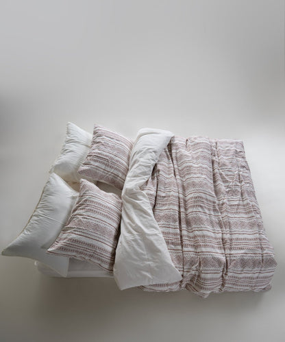 Stonewash 100% Soft Cotton Duvet Cover Set Coastal Trio - Cream