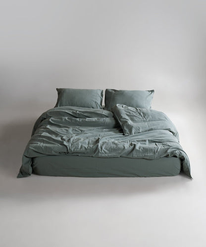 Stonewash 100% Soft Cotton Pillowcase Natural Green