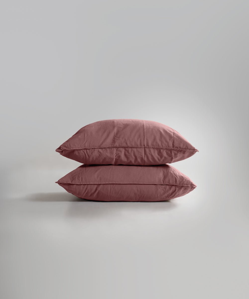 Stonewash 100% Soft Cotton Pillowcase Old Rose