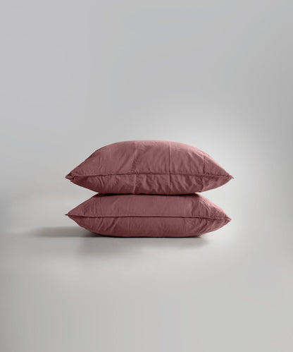 Stonewash 100% Soft Cotton Pillowcase Old Rose