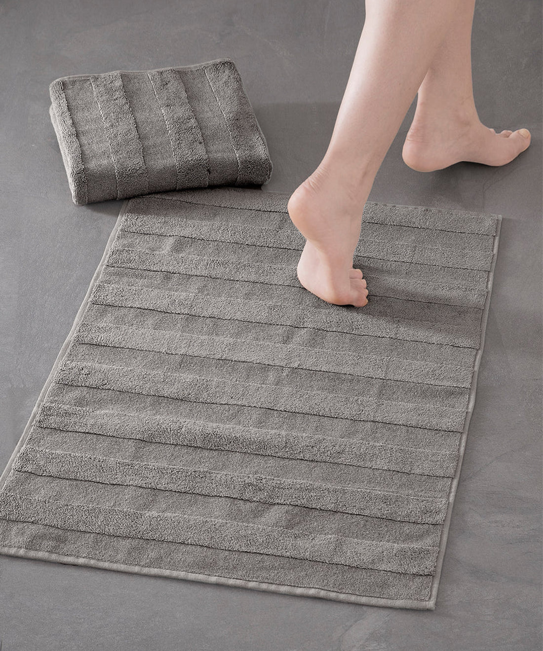 Mons - 50x75cm Set of 2 Bathmats Grey