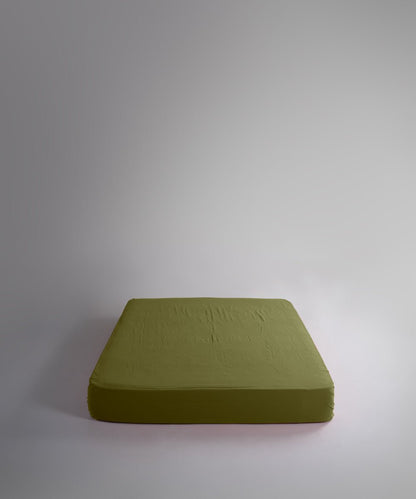 Esse Exclusive 100% Soft Cotton Gauze/Muslin Fitted Sheet Set Olive