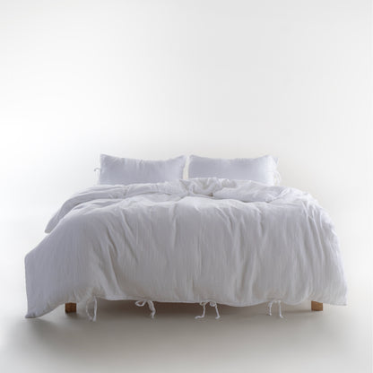 Esse 100% Natural Cotton Gauze-Muslin Duvet Cover Set Snow White