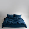 Stonewash 100% Soft Cotton Duvet Cover Set Dress Blue