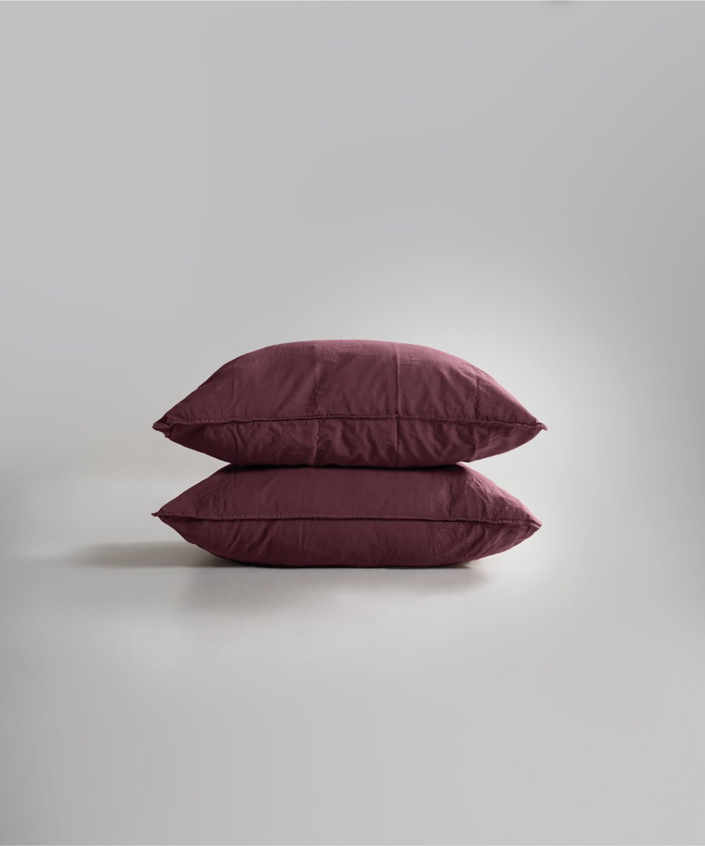 Stonewash 100% Soft Cotton Pillowcase Raspberry