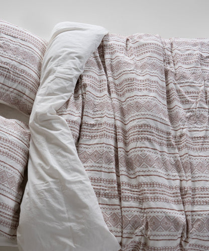 Stonewash 100% Soft Cotton Duvet Cover Set Coastal Trio - Cream