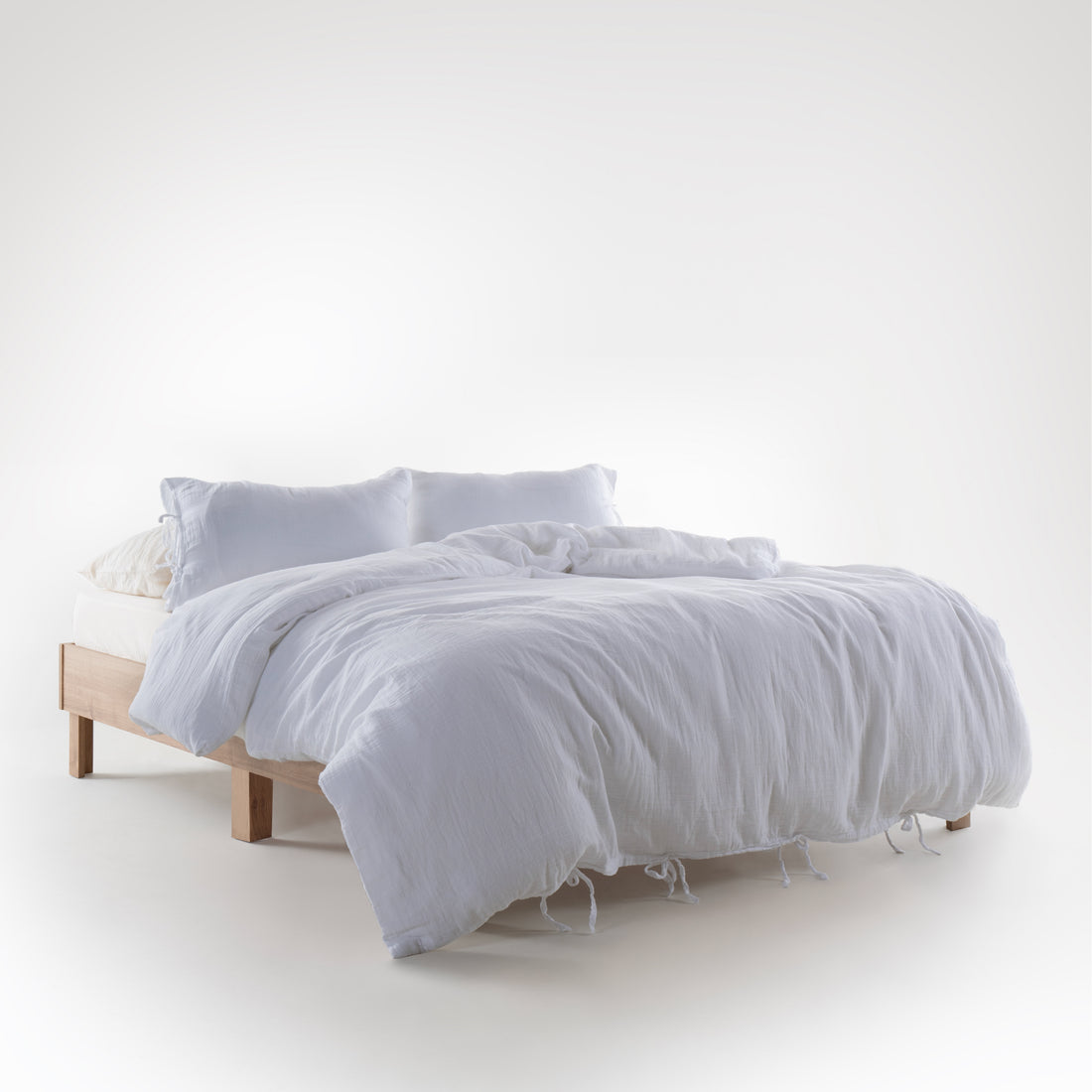 Esse 100% Natural Cotton Gauze-Muslin Duvet Cover Set Snow White