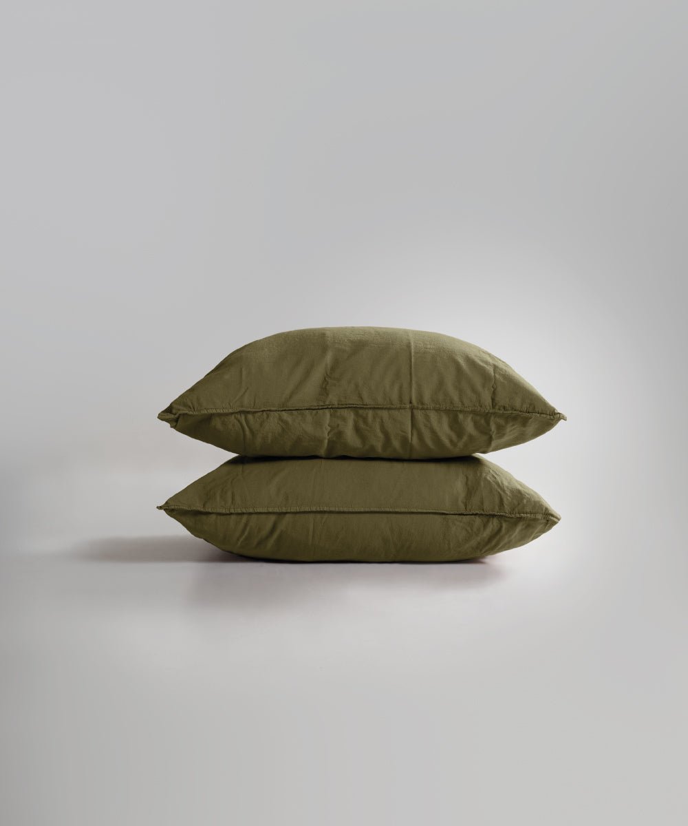 Stonewash 100% Soft Cotton Duvet Cover Olive